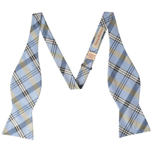 CCO! NIB Tommy Bahama Silk Oxford Plaid Bowtie - Picture 3 of 3